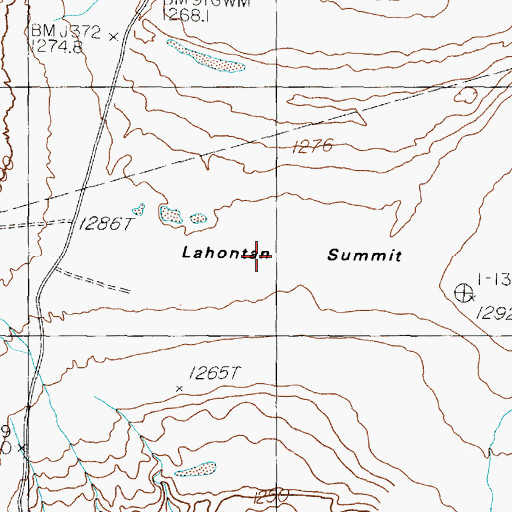Topographic Map of Lahontan Summit, NV