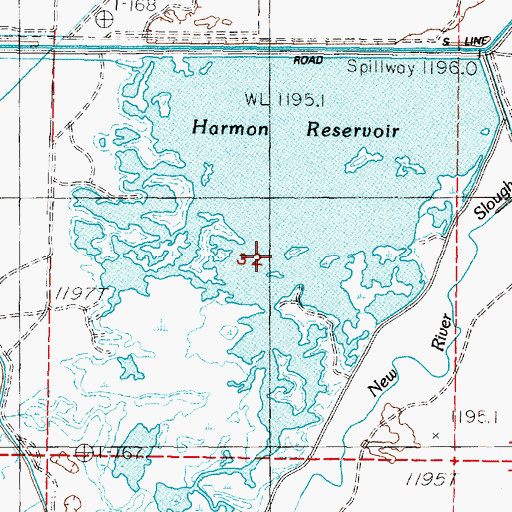 Topographic Map of Harmon Reservoir, NV