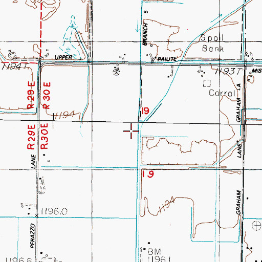 Topographic Map of Branch 5 Drain, NV