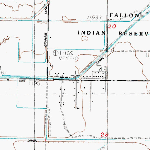 Topographic Map of R Line Canal, NV