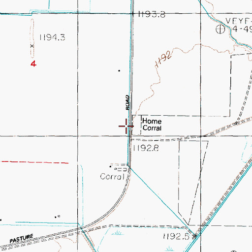 Topographic Map of Home Corral, NV
