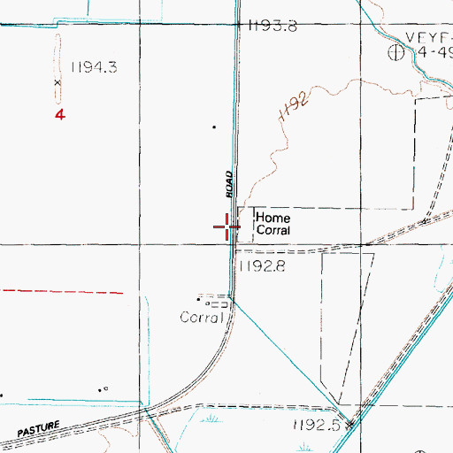 Topographic Map of Home Corral, NV