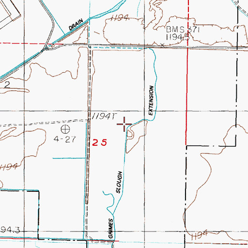 Topographic Map of Grimes Slough Extension, NV