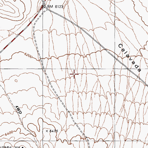 Topographic Map of Calavada Flat, NV