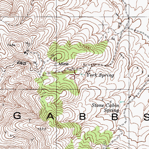 Topographic Map of York Spring, NV