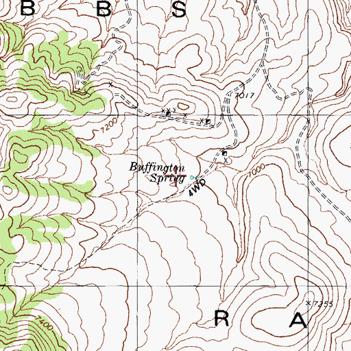 Topographic Map of Buffington Spring, NV