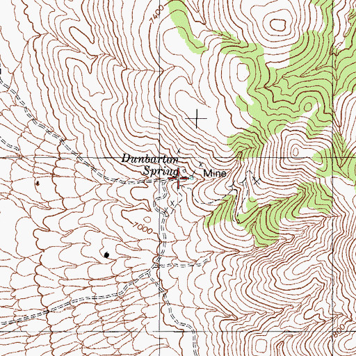 Topographic Map of Dunbarton Spring, NV