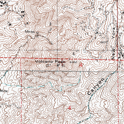 Topographic Map of Volcano Peak, NV