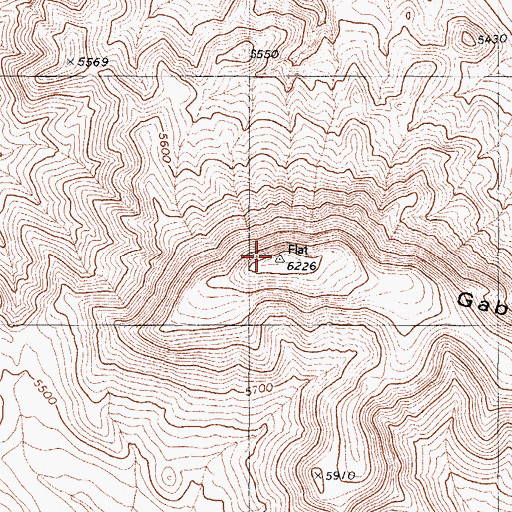 Topographic Map of Gabbs Mountain, NV