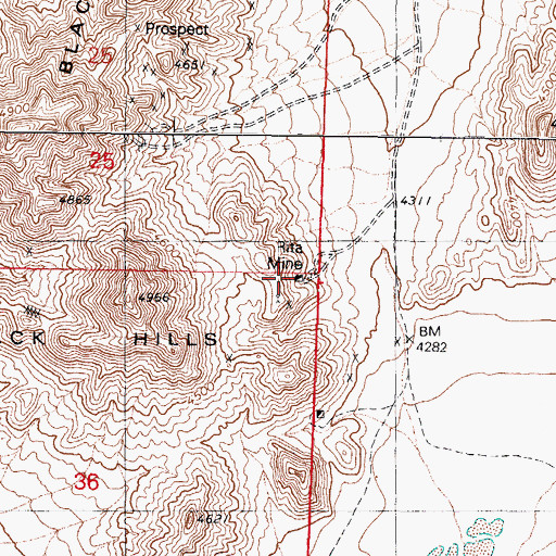 Topographic Map of Rita Mine, NV