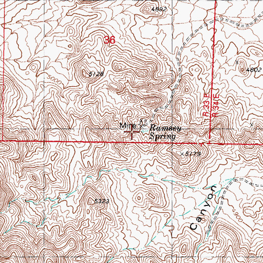 Topographic Map of Ramsey Spring, NV