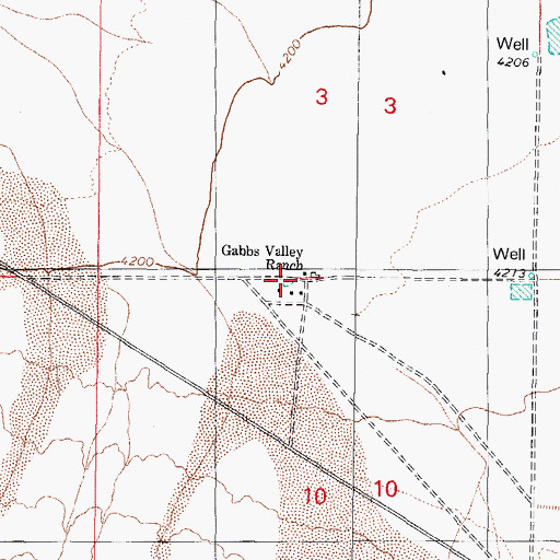 Topographic Map of Gabbs Valley Ranch, NV