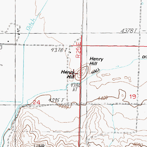 Topographic Map of Henry Hill, NV