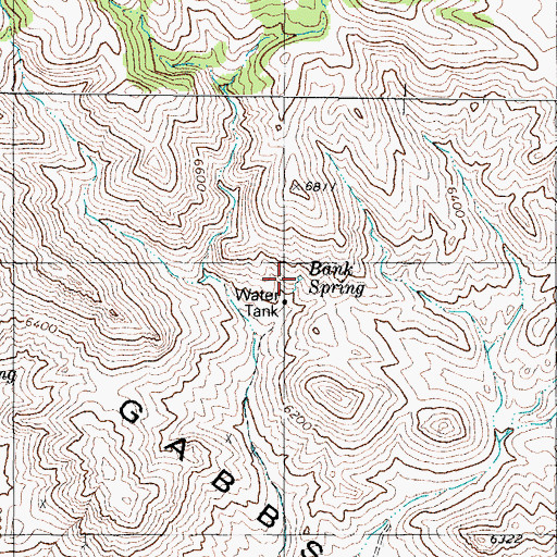 Topographic Map of Bank Spring, NV