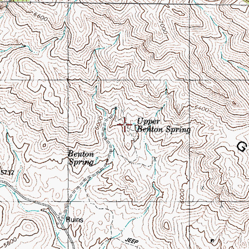 Topographic Map of Upper Benton Spring, NV