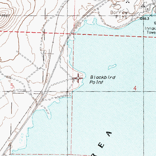 Topographic Map of Blackbird Point, NV