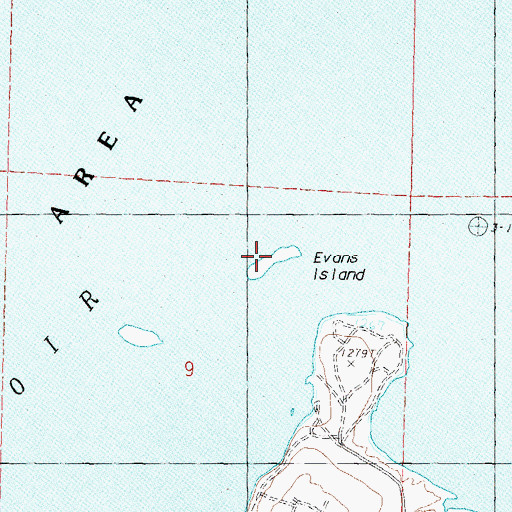 Topographic Map of Evans Island, NV
