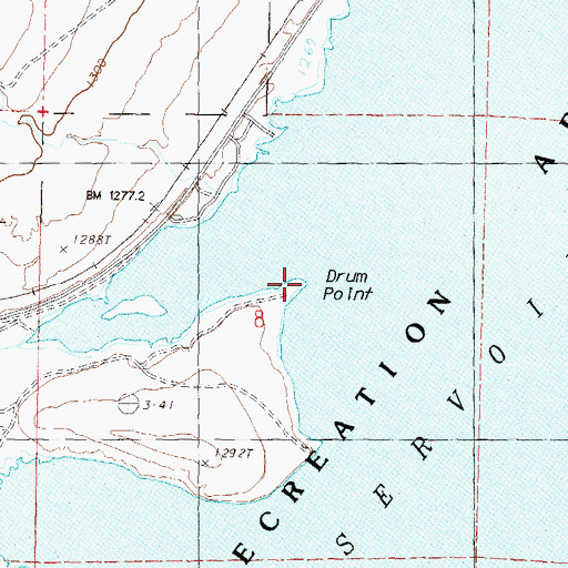 Topographic Map of Drum Point, NV