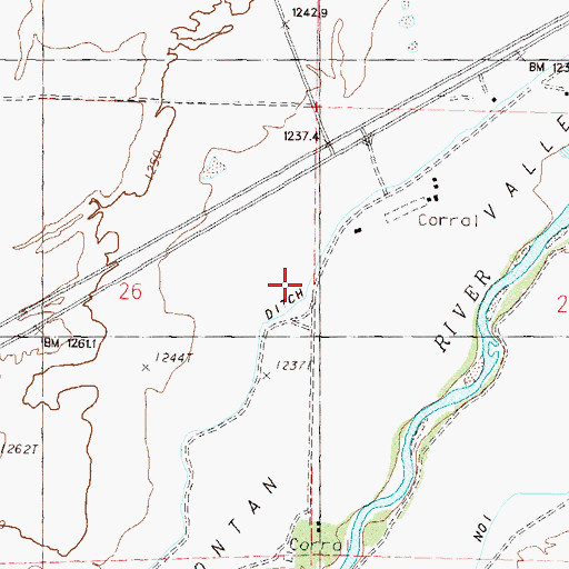 Topographic Map of Rock Dam Ditch, NV