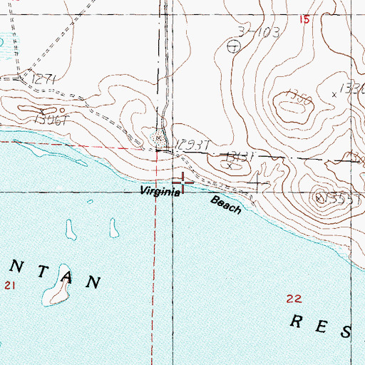 Topographic Map of Virginia Beach, NV