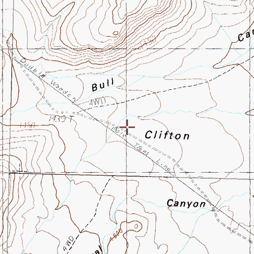 Topographic Map of Clifton Flat, NV