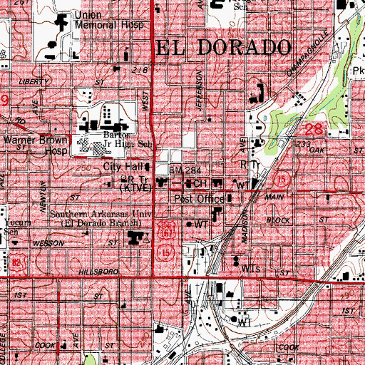 Topographic Map of KELD-AM (El Dorado), AR