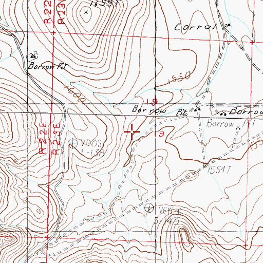 Topographic Map of Martin Canyon, NV