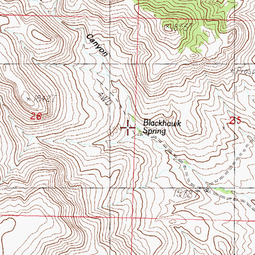 Topographic Map of Blackhawk Spring, NV