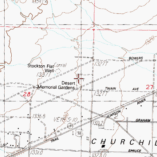 Topographic Map of Desert Memorial Gardens, NV
