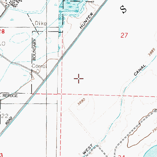 Topographic Map of West Pasture, NV