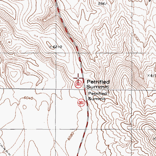Topographic Map of Petrified Summit, NV