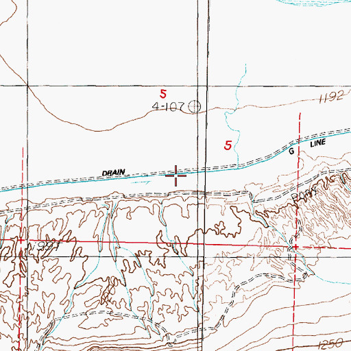 Topographic Map of G Line Extension Drain, NV