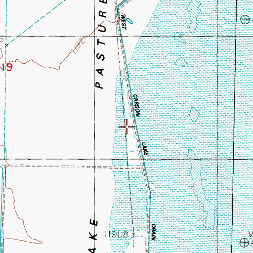 Topographic Map of West Carson Lake Drain, NV