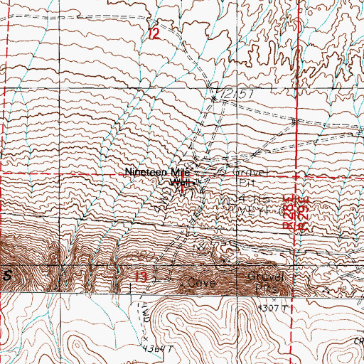 Topographic Map of Nineteen Mile Well, NV