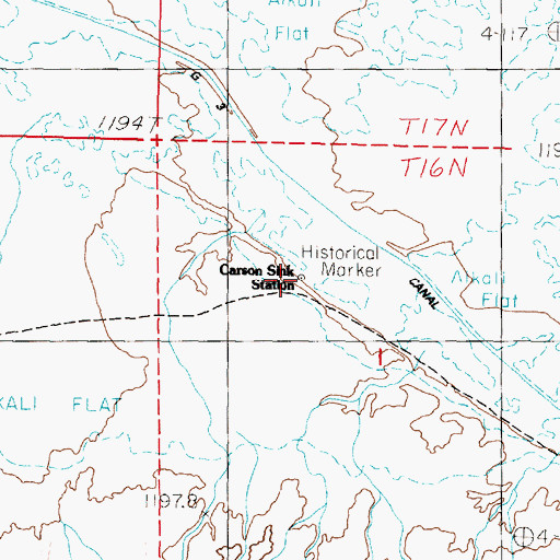 Topographic Map of Carson Sink Station, NV