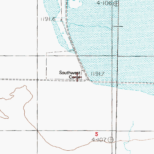 Topographic Map of Southwest Corral, NV
