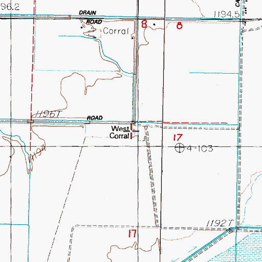 Topographic Map of West Corral, NV