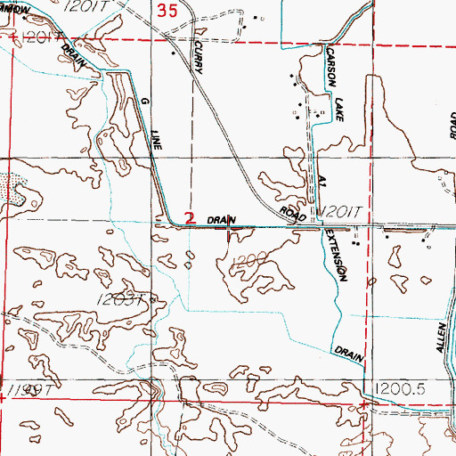 Topographic Map of G Line Drain, NV