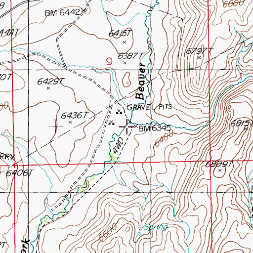 Topographic Map of Beaver Creek, NV