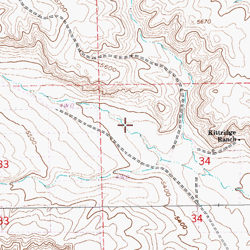 Topographic Map of Kitteridge (historical), NV