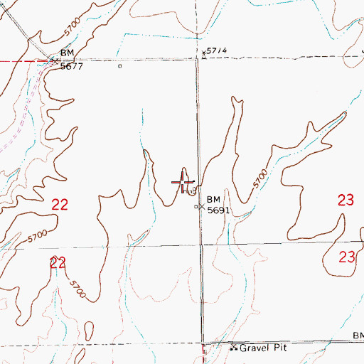 Topographic Map of CD Ranch, NV