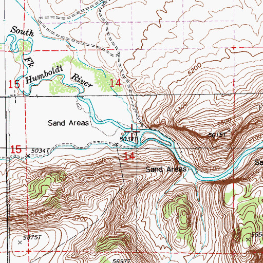 Topographic Map of South Fork Canon, NV