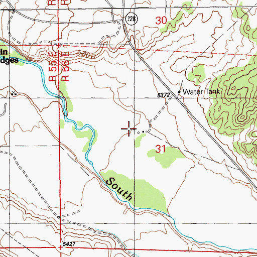 Topographic Map of Ruby Mountain Hereford Ranch, NV