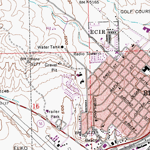 Topographic Map of Northside Elementary School, NV