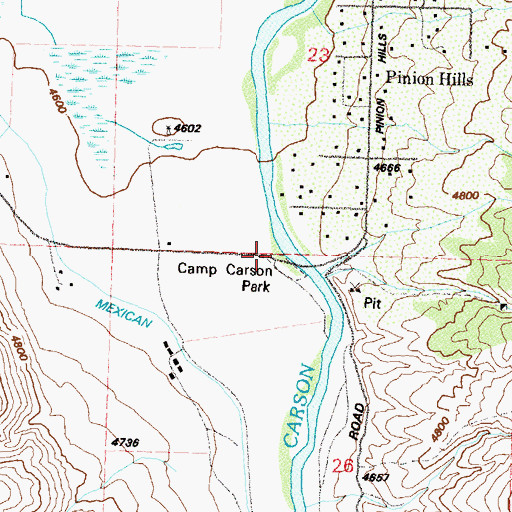 Topographic Map of Camp Carson Park, NV