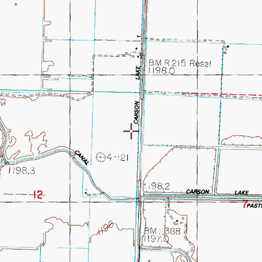 Topographic Map of Carson Lake 1 Drain, NV
