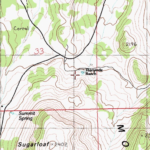 Topographic Map of Thirtymile Spring, NV