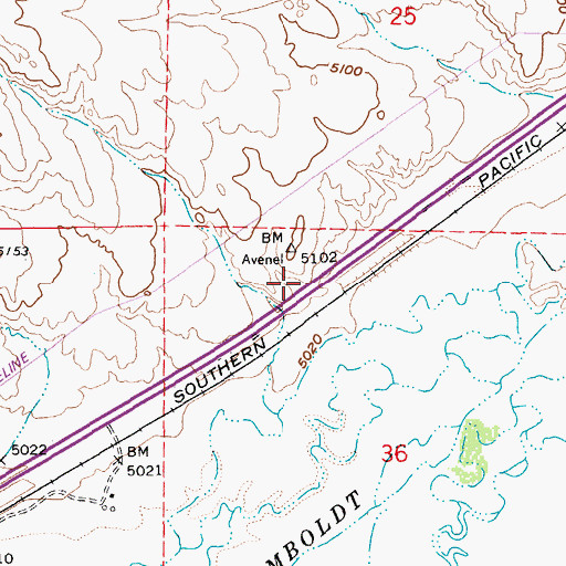 Topographic Map of Avenel (historical), NV