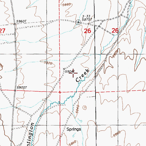 Topographic Map of Arthur Spring, NV