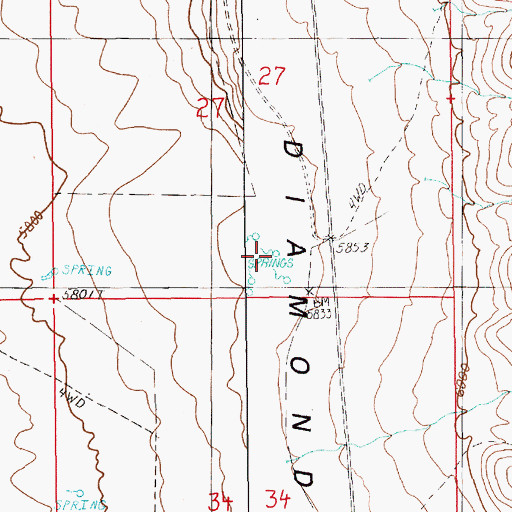 Topographic Map of Duck Pond, NV